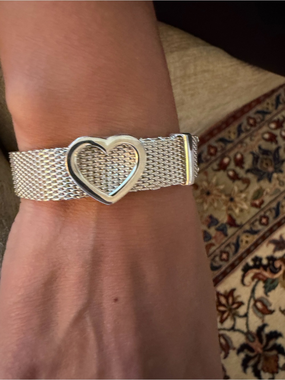 Tiffany Somerset Open Heart Mesh Bracelet